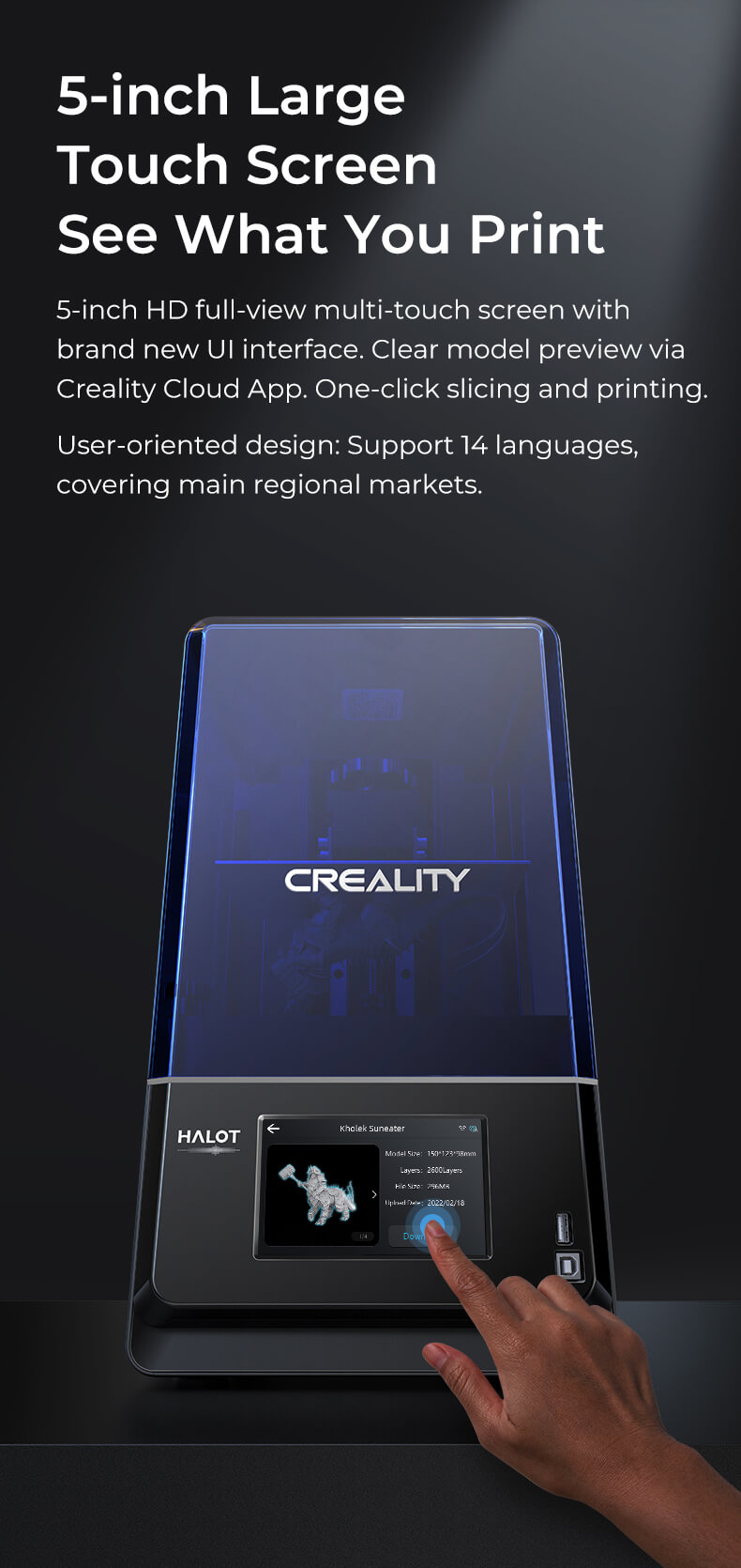 creality halot one plus, 7.9inches 4k resin 3d printer